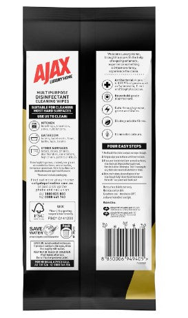 Ajax Luxury Multipurpose Cleaning Wipes 110 Pack – Crisp Lime & Sandalwood Scent