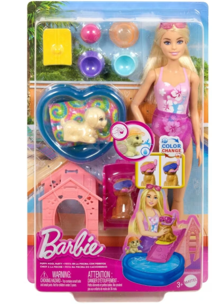 Barbie - Puppy Pool Party Playset - Mattel